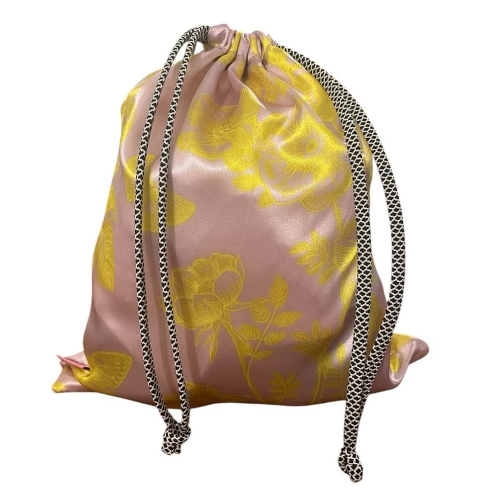NEW Set of 2 Pink & Yellow Lace Satin Bags. Measurements in photos. - Picture 8 of 8
